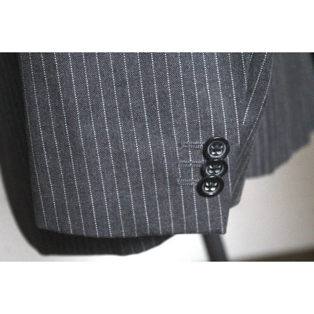 charcoal pinstripe Banana Republic cotton blazer jacket sport suit‎ coat 44 R